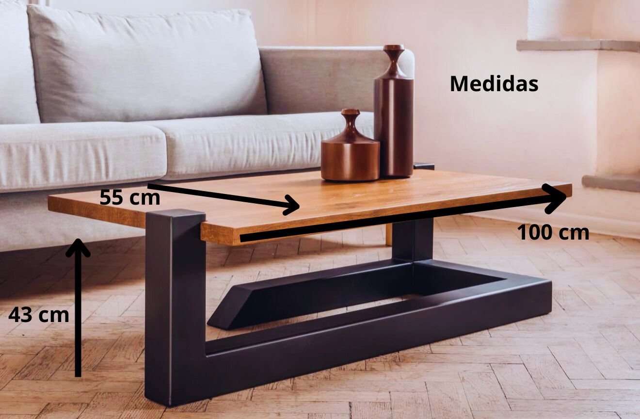 Mesa de centro estilo industrial por metalwood7